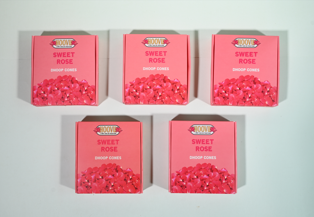 Rose Dhoop Cone pack of 5